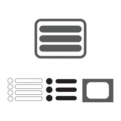 Obraz premium Flat UI List Icon – Modern Menu Interface Vector Design