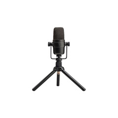 Professional Condenser Microphone on Tripod Stand - Black
