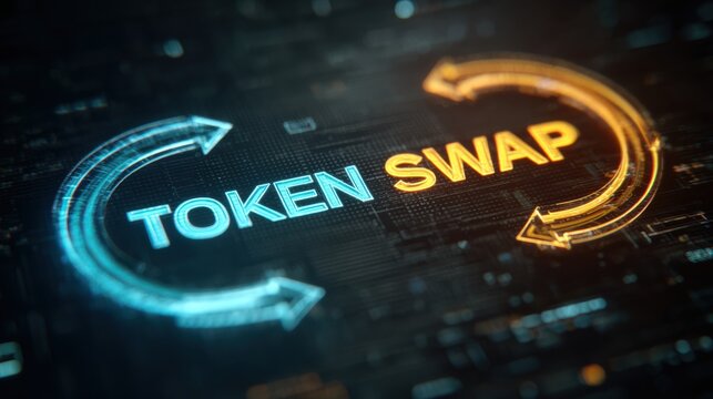 Token Swap - Digital Transformation: A dynamic visualization, showcasing a token swap in the digital landscape.