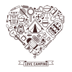 Love Camping Stylized Print