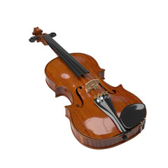 Obraz premium Classical Violin's Serenity: A meticulously crafted violin, exuding warmth and timeless elegance, lies in delicate repose, inviting the audience to a world of musical artistry.