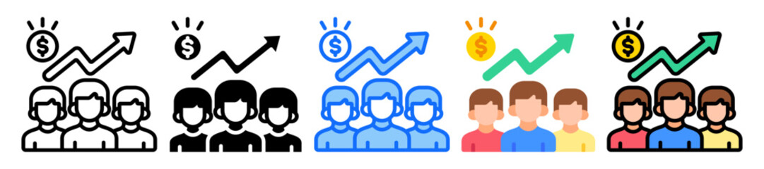 Market Leadership icon Multi Style Vector Illustration