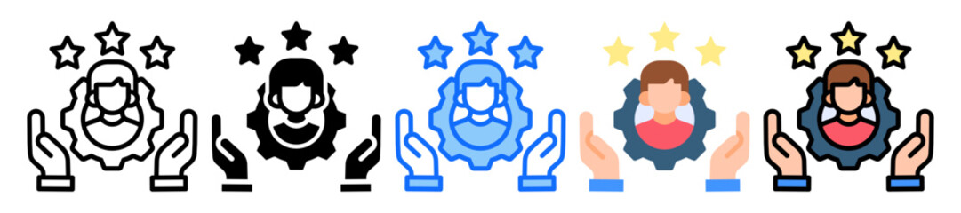 Reputation Management icon Multi Style Vector Illustration