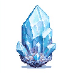 Pixelated light blue crystal