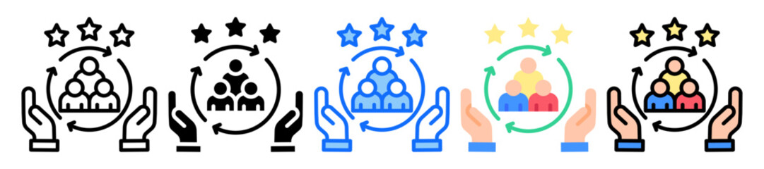 Customer Loyalty icon Multi Style Vector Illustration