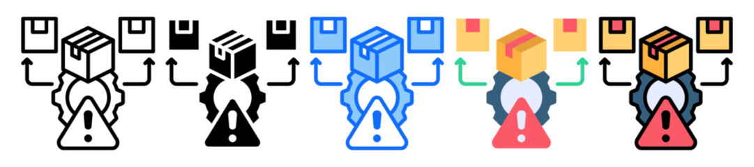 Risk Management icon Multi Style Vector Illustration