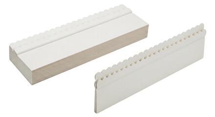 Stack of White Scalloped Edge Cardboard Cake Boards.
