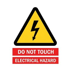 Beware electrical hazard sign with bold warning to avoid contact for safety compliance at work or in the home