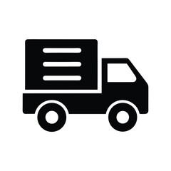 Black delivery truck icon shows efficient transport services and logistics solution readily available for consumers