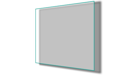 Glass sheet with clear reflection and plastic shine in modern design transparent png. 