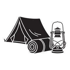 Minimal camping gear illustration pack © Mfair