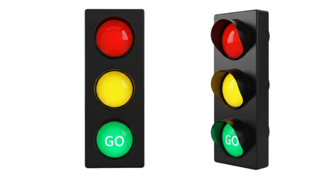 Traffic Light with Red Yellow and Green Go Signals. - Powered by Adobe