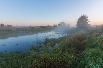 morning mist over the river