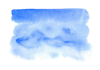 Handmade illustration of blue watercolor isolated on white background