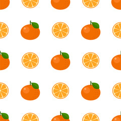 Seamless pattern with orange fruit.