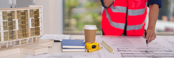Architect professional designer engineer meticulously plans develop innovative architectural...