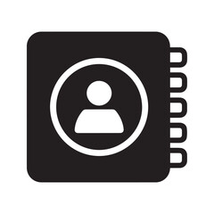 Address Book Icon, User Contact Directory Glyph, Phonebook Symbol
