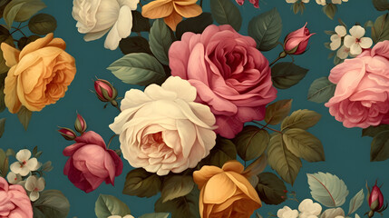 seamless pattern with roses