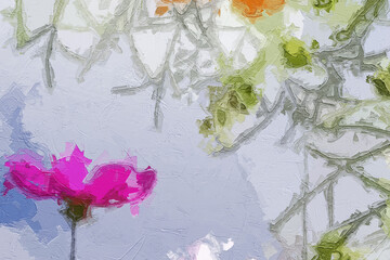 Various oil paintings, flowers, figures, sheep, squirrels, strawberries, chrysanthemums, lakes, swans