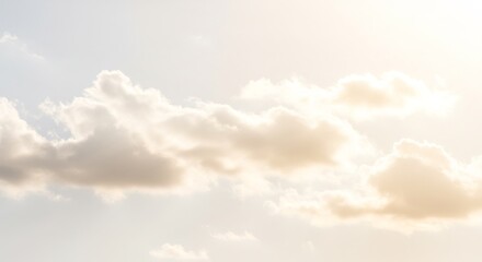 Obraz premium 輝く雲 空 明るく穏やか 美しい光 穏やかな空. AI Generated