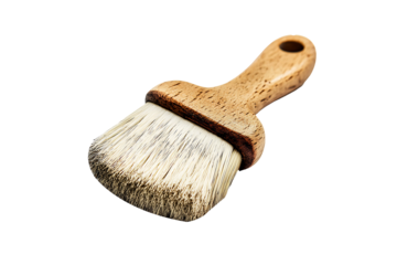 Wooden Handle Paint Brush Isolated on a Transparent Background