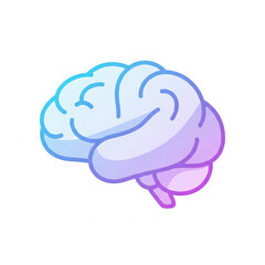 Human brain icon with white background 