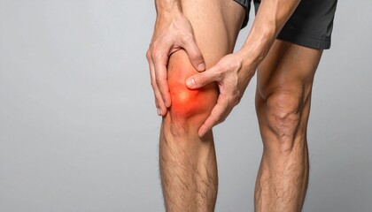 Person clutching inflamed knee — visual metaphor for joint pain and physical vulnerability.