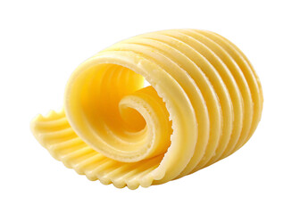 Butter curl roll dairy food isolated on white background