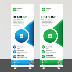 Corporate Roll up Banner Design. Modern Corporate Roll Up Banner Design Template – Business Exhibition, Marketing, Advertising, Trade Show Standee Mockup