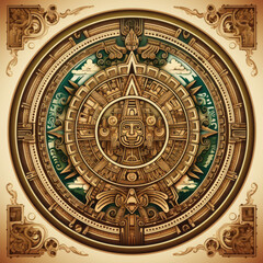 Native American traditional pattern with intricate circular design