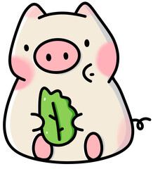 Pig with Leaf