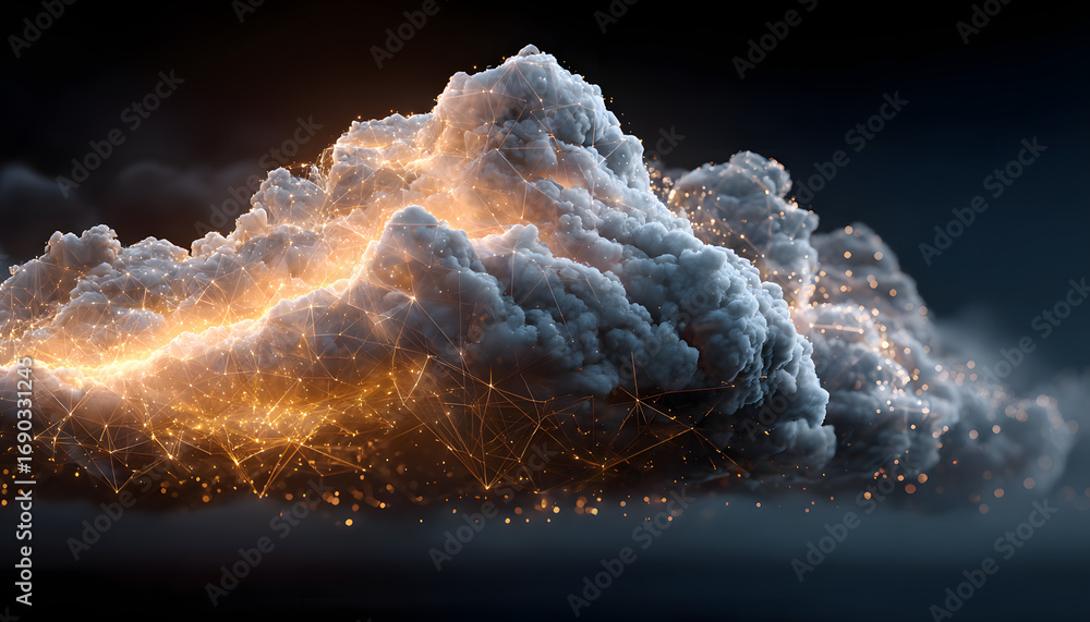 Poster cloud computing digital communications. generative a