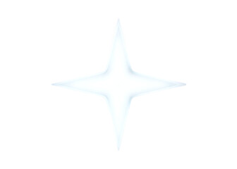 Luminous White Four Pointed Star Sparkle Isolated shine bright isolated on a transparent background