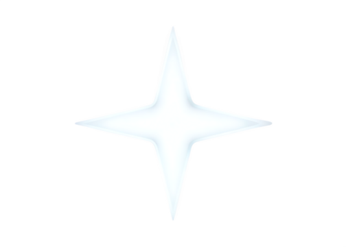 Luminous White Four Pointed Star Sparkle Isolated shine bright isolated on a transparent background