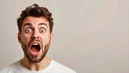 Funny Text Meme Template with Expressive Human Reaction Face