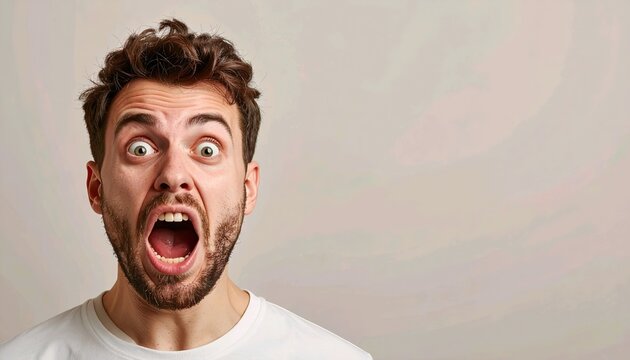 Funny Text Meme Template with Expressive Human Reaction Face