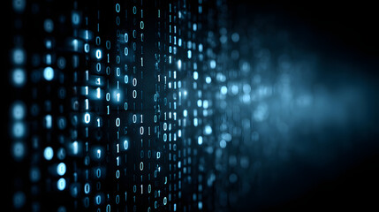 Blue data technology background vector with binary cde