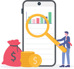 Company branding, competitive analysis, product positioning concept with tiny people.

