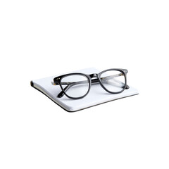 Stylish Black Eyeglasses Resting on a Small Notebook