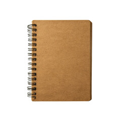 Blank Brown Spiral Notebook Isolated on White Background