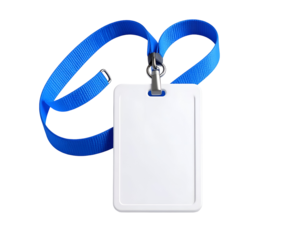 Blank ID Badge with Blue Lanyard Photo