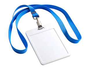 Blank ID Card with Blue Lanyard Photo