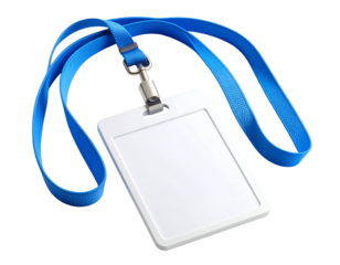 Blank ID Card with Blue Lanyard Photo