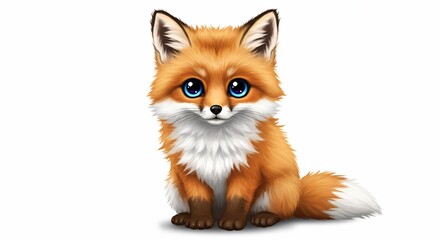 Obraz premium Schattige rode vos pup zacht getekend helder licht. AI Generated