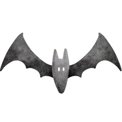 Watercolor Bat Illustration on Black Background