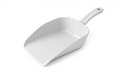 White plastic scoop for food preparation and serving in kitchen  