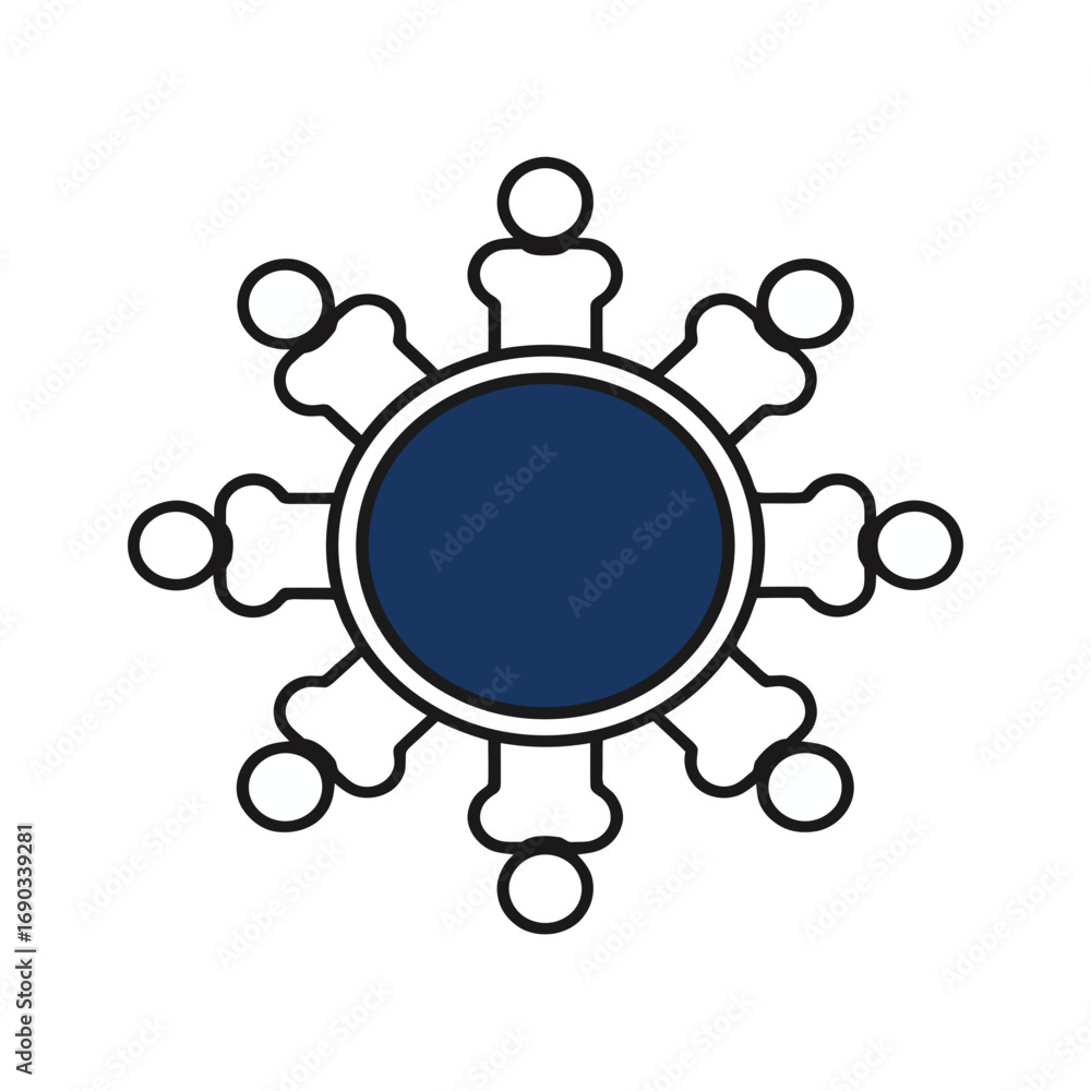Poster abstract snowflake with people icons isolated on transparent background