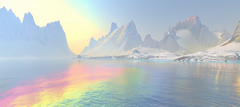 A vibrant planet featuring multicolored landscapes under alien skies of enigmatic beauty