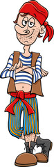 funny cartoon young pirate or corsair character