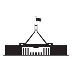 Australian Parliament House silhouette icon vector illustration